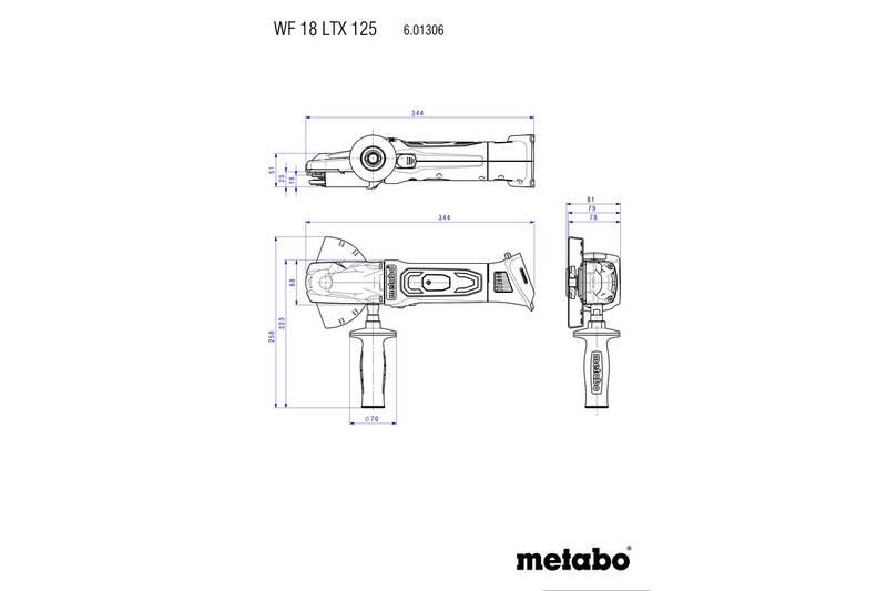 Úhlová bruska Metabo WF 18 LTX 125 Quick, Úhlová, bruska, Metabo, WF 18 LTX 125, Quick